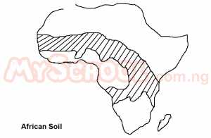 The most common mature soil types in the shaded portion are